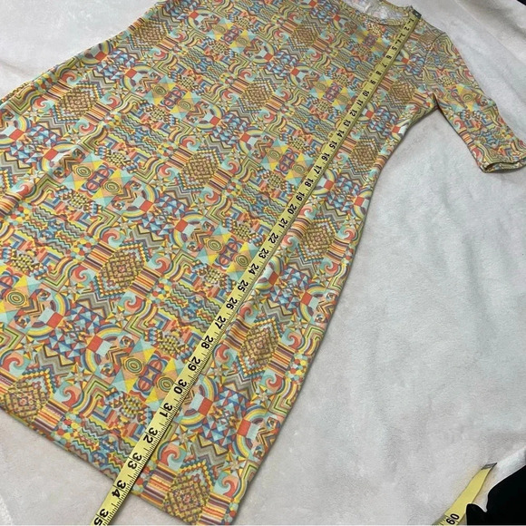 LulaRoe Womens Shirt Dress Small Geo Multi Fitted Boho Tribal Stretchy Summer - Picture 14 of 17